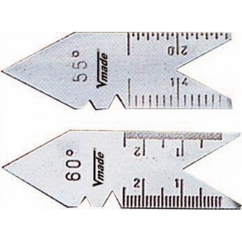 Patrones triangulares de acero para roscas, Tipo de rosca Whitworth, 55 grados