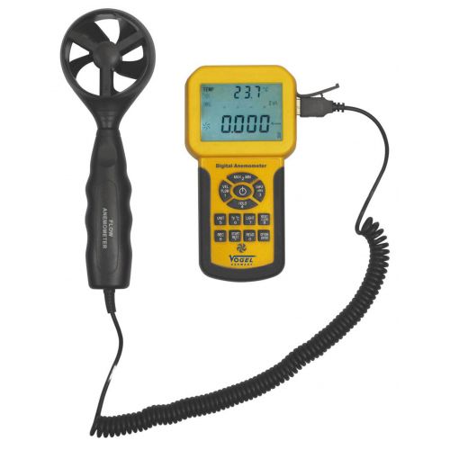 Anemómetro electrónico digital (Medidor velocidad viento), 0,3 ~ 45 m/s, Lectura 0,1 m/s