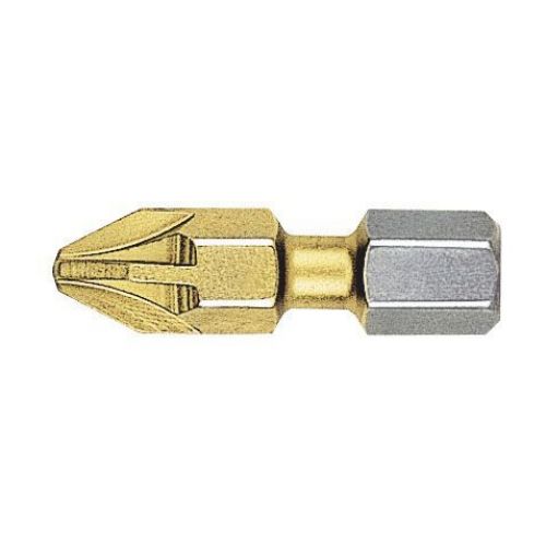 Punta Pozidriv BITFLEX TIN guía 1/4&quot; corta (PZ1x25)