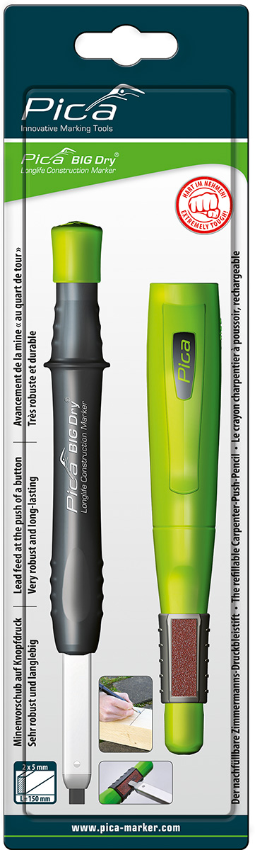 Portaminas de carpintero con mina de grafito en blister