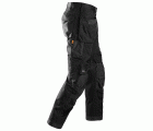 6201 Pantalones largos de trabajo AllroundWork con bolsillos flotantes color negro