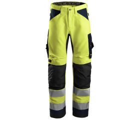 6331 Pantalones largos de trabajo de alta visibilidad clase 2 AllroundWork amarillo-azul marino
