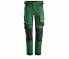 6341 Pantalones largos de trabajo elásticos AllroundWork Slim Fit color verde forestal/ negro