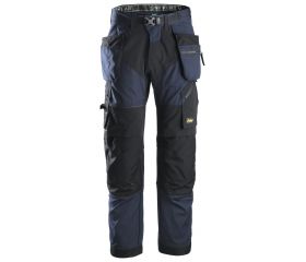 Pantalones largos de trabajo FlexiWork+ bolsillos flotantes 6902  Azul marino / Negro