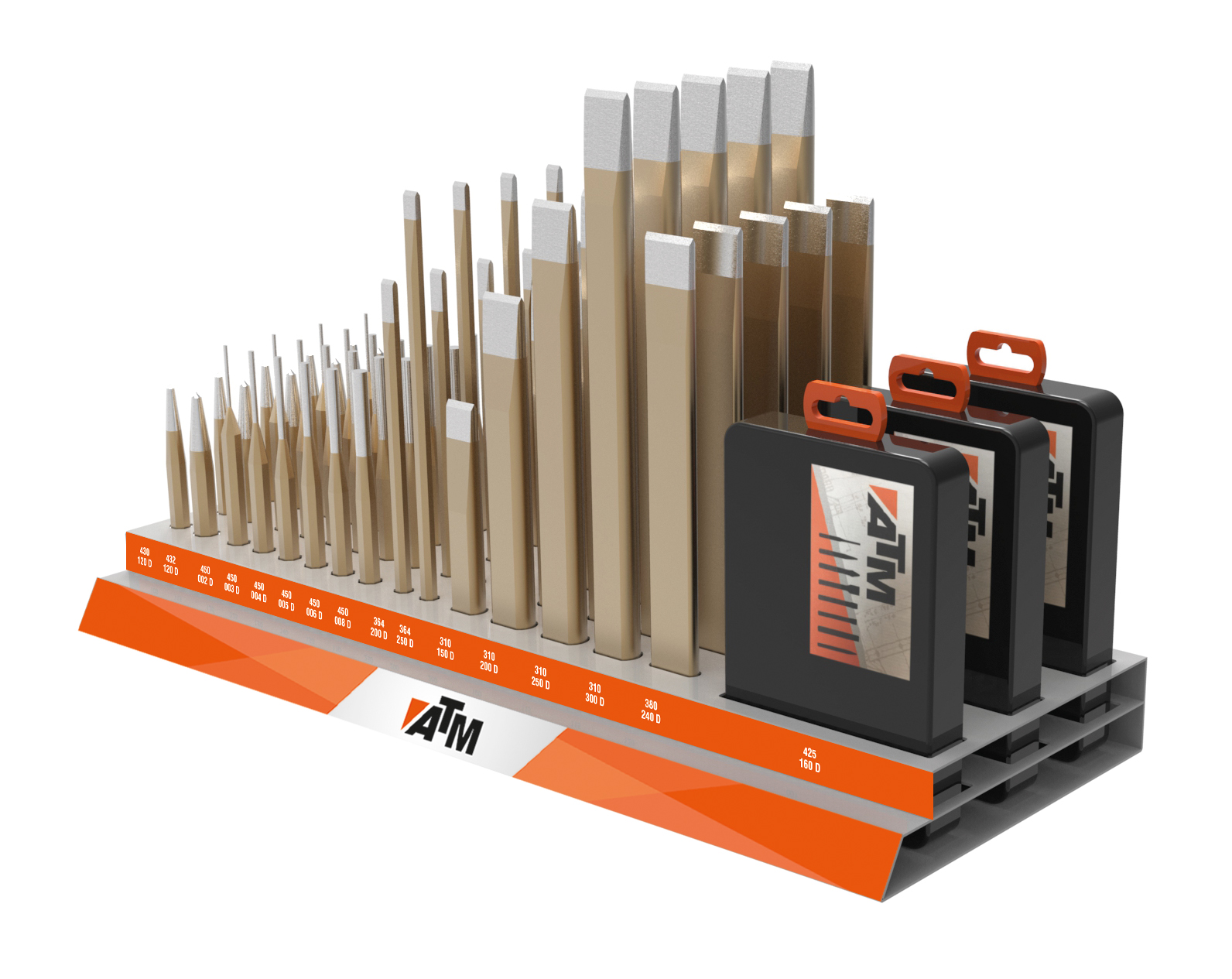 Expositor Sobremesa Percusión Dorado (16 posiciones)