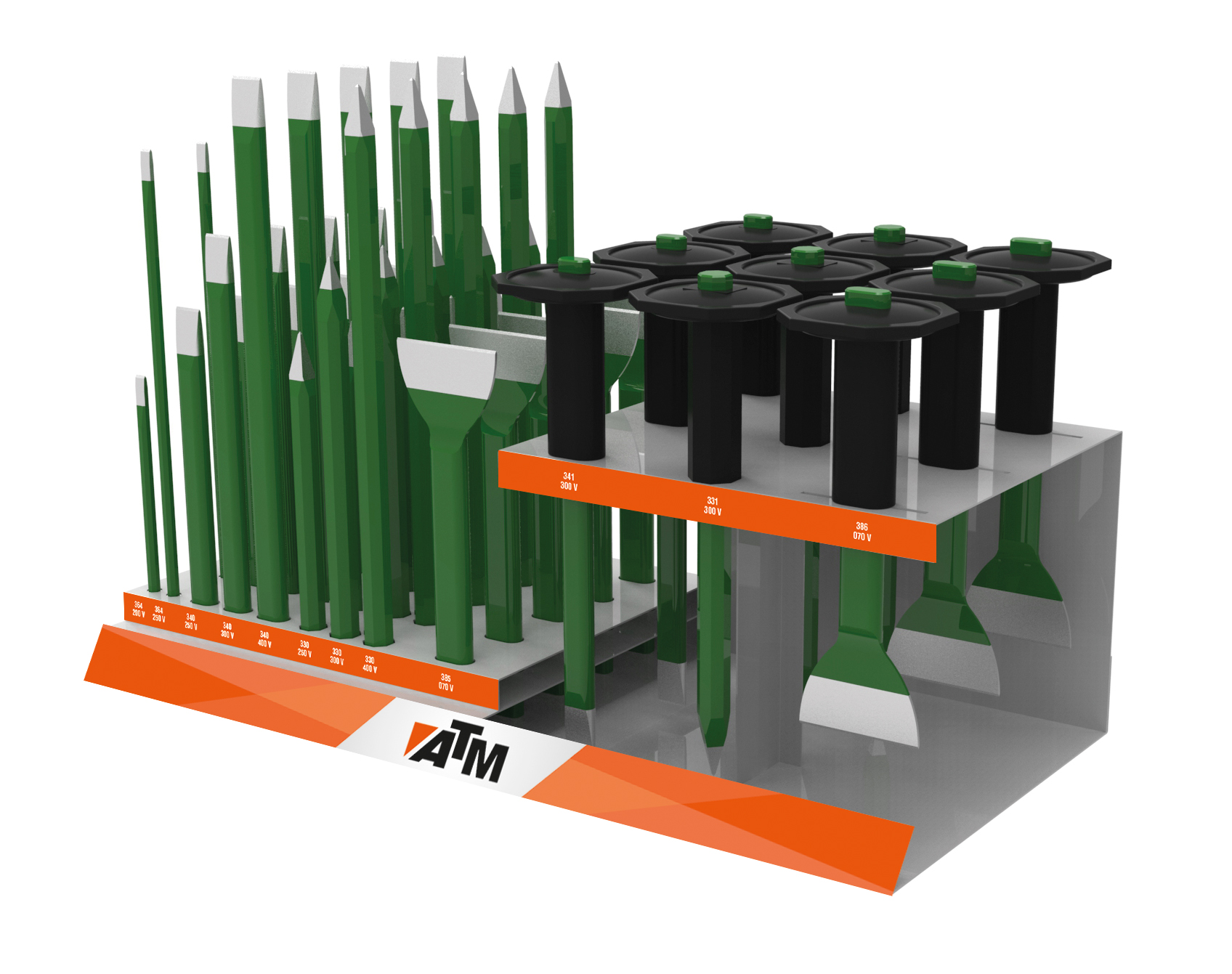 Expositor Sobremesa Percusión Verde (12 posiciones)