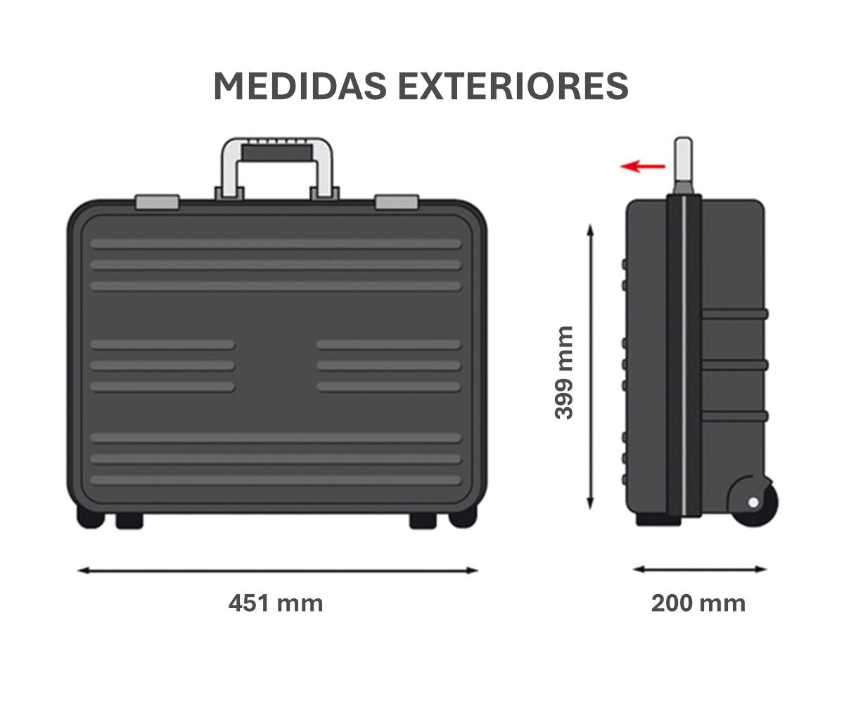 Maleta con ruedas y herramientas aisladas de 1000V