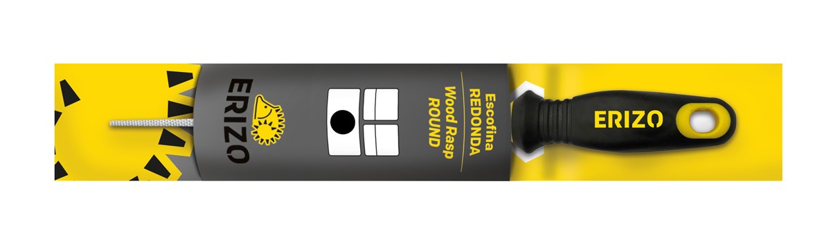 Escofina redonda basta de 6" con mango bimaterial y colgador