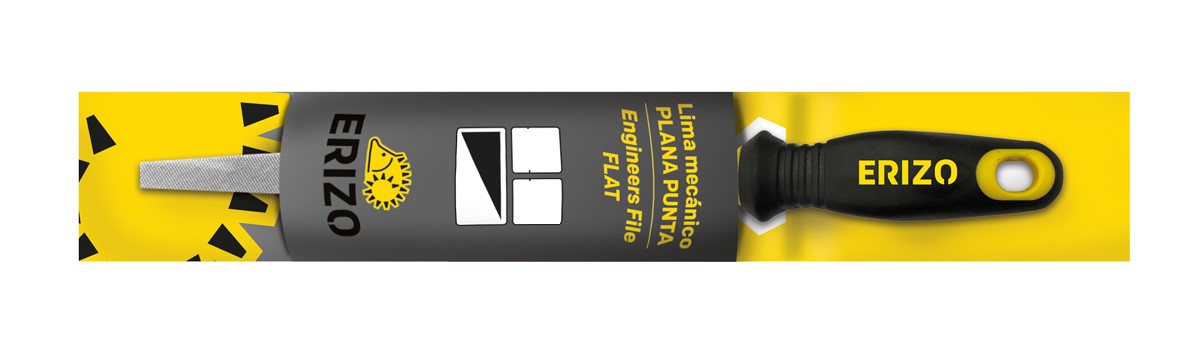 Lima de mecánico plana punta basta de 6" con mango bimaterial y colgador