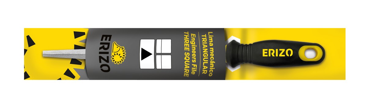 Lima de mecánico triangular basta de 6" con mango bimaterial y colgador