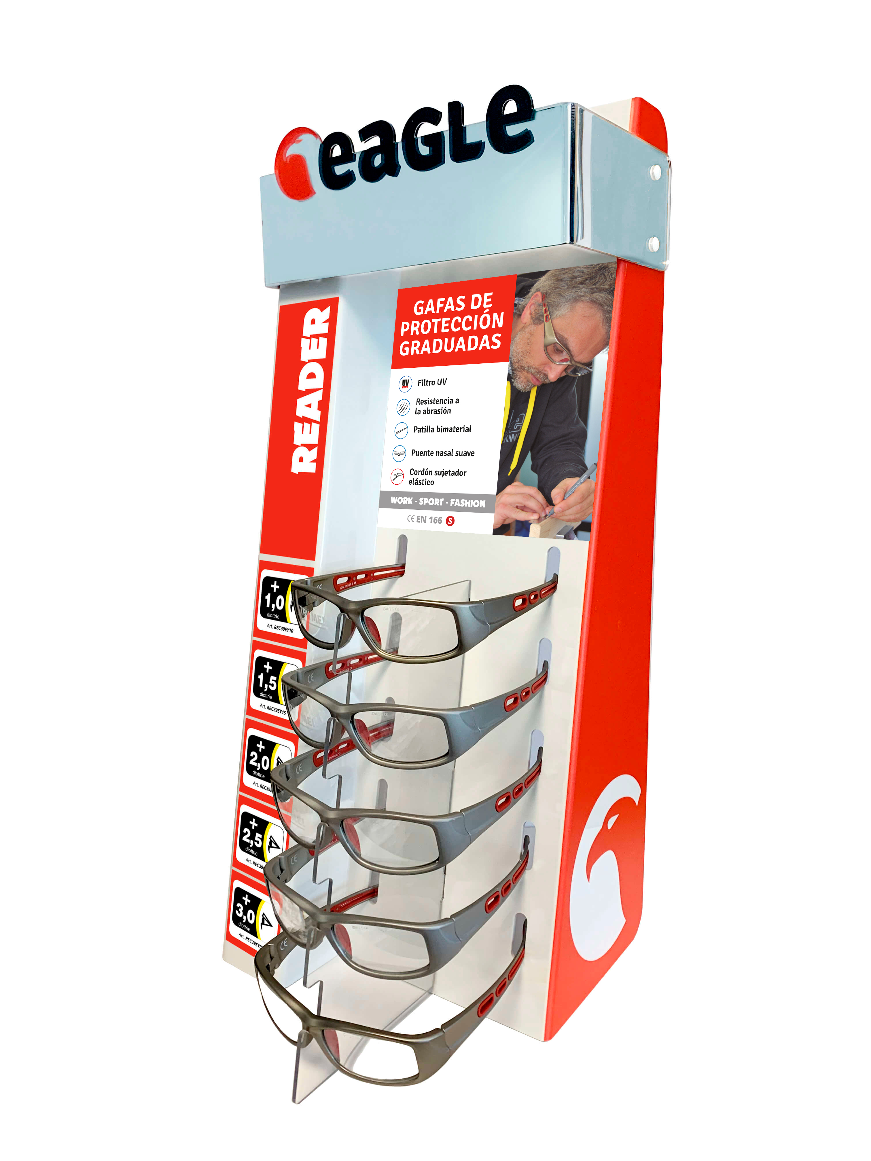 Expositor de sobremesa Reader (5 ganchos)