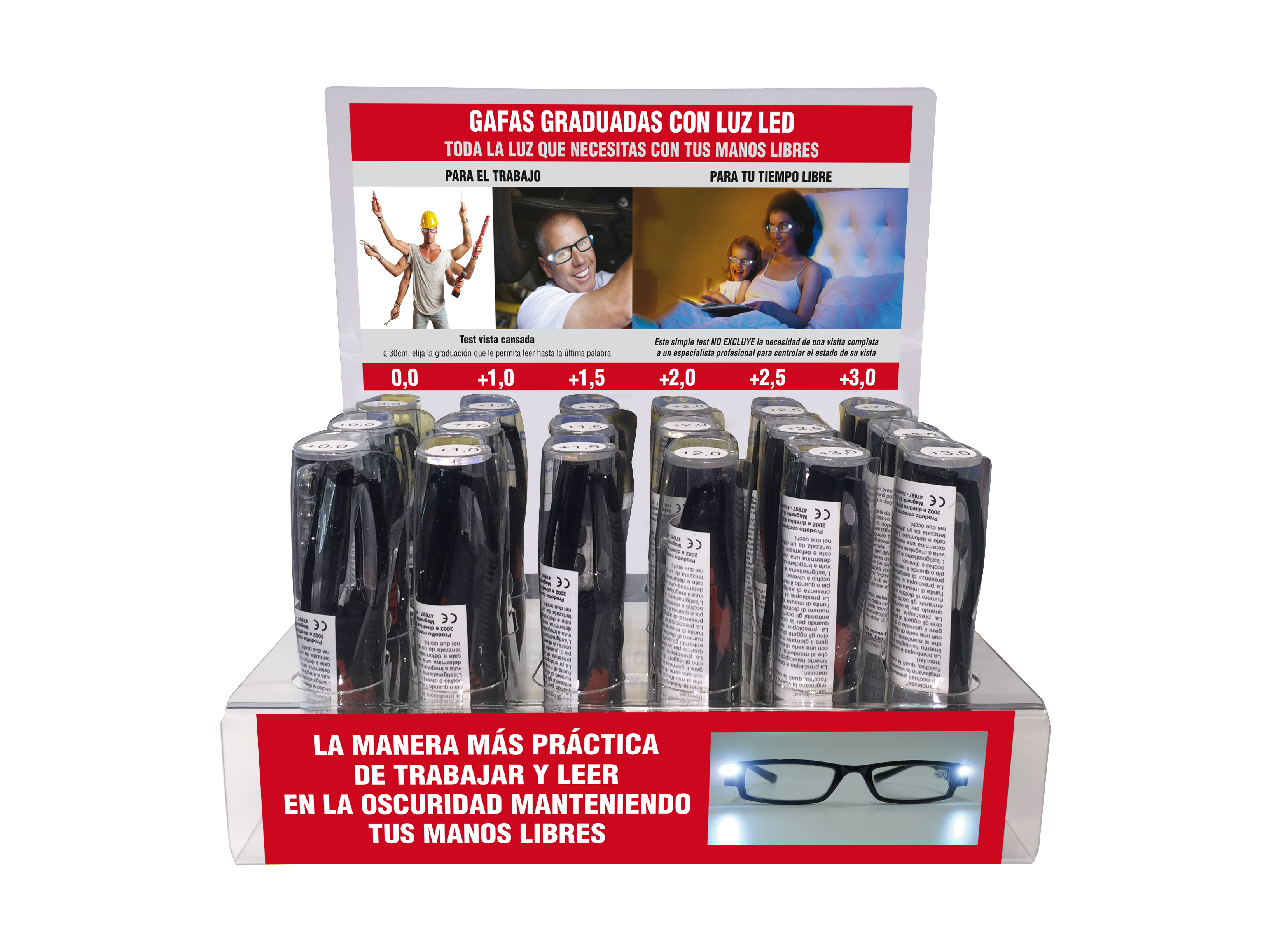 Expositor de metacrilato gafas Led (IT)