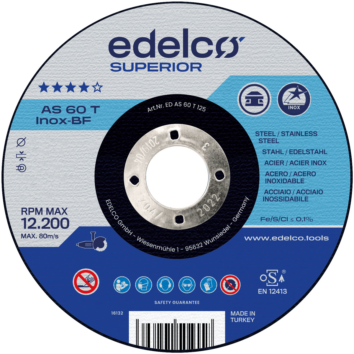 Disco de corte metal AS 60 T INOX (115 mm)