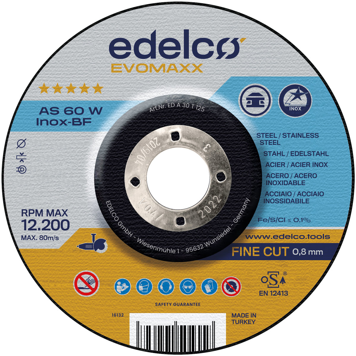 Disco de corte metal AS 60 W INOX (115 mm)