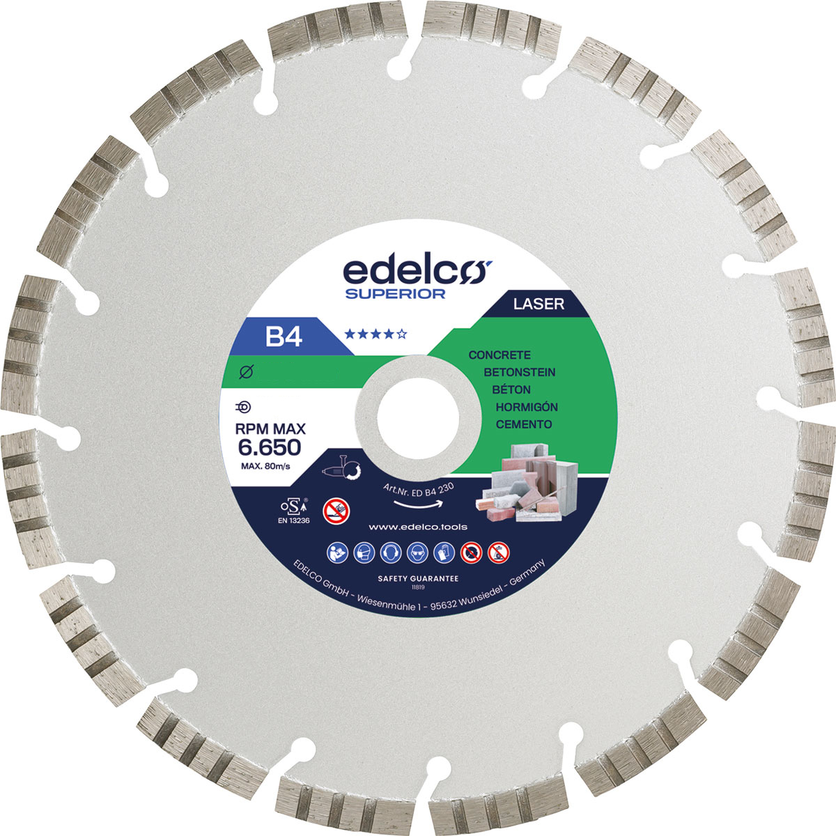 Disco de diamante para hormigón B4 (115x22 mm)