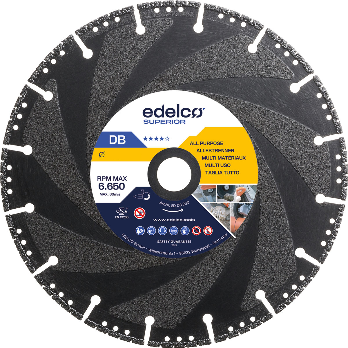 Disco de diamante universal de corte super rápido DB (115x22 mm)