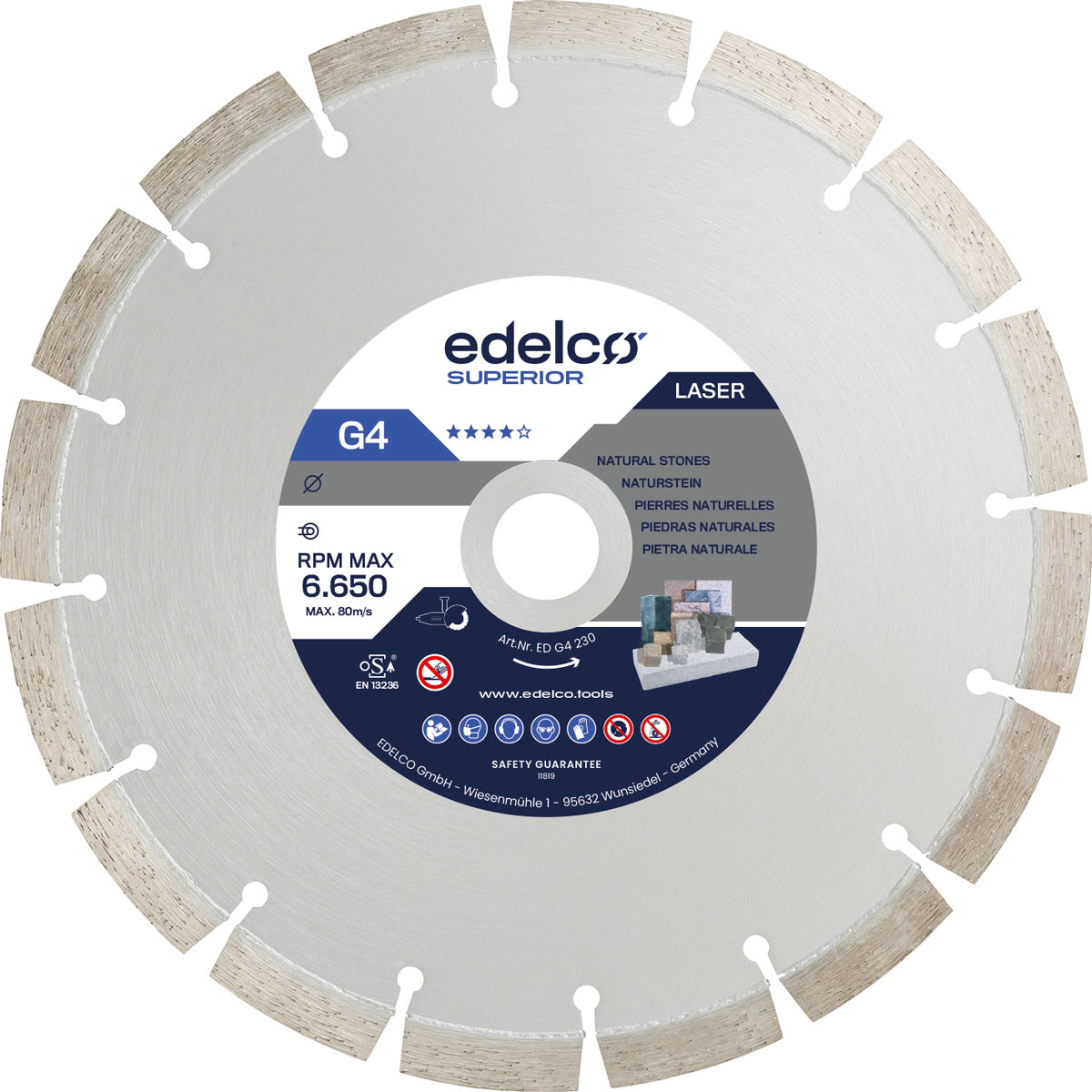 Disco de diamante para granito G4 (115x22 mm)