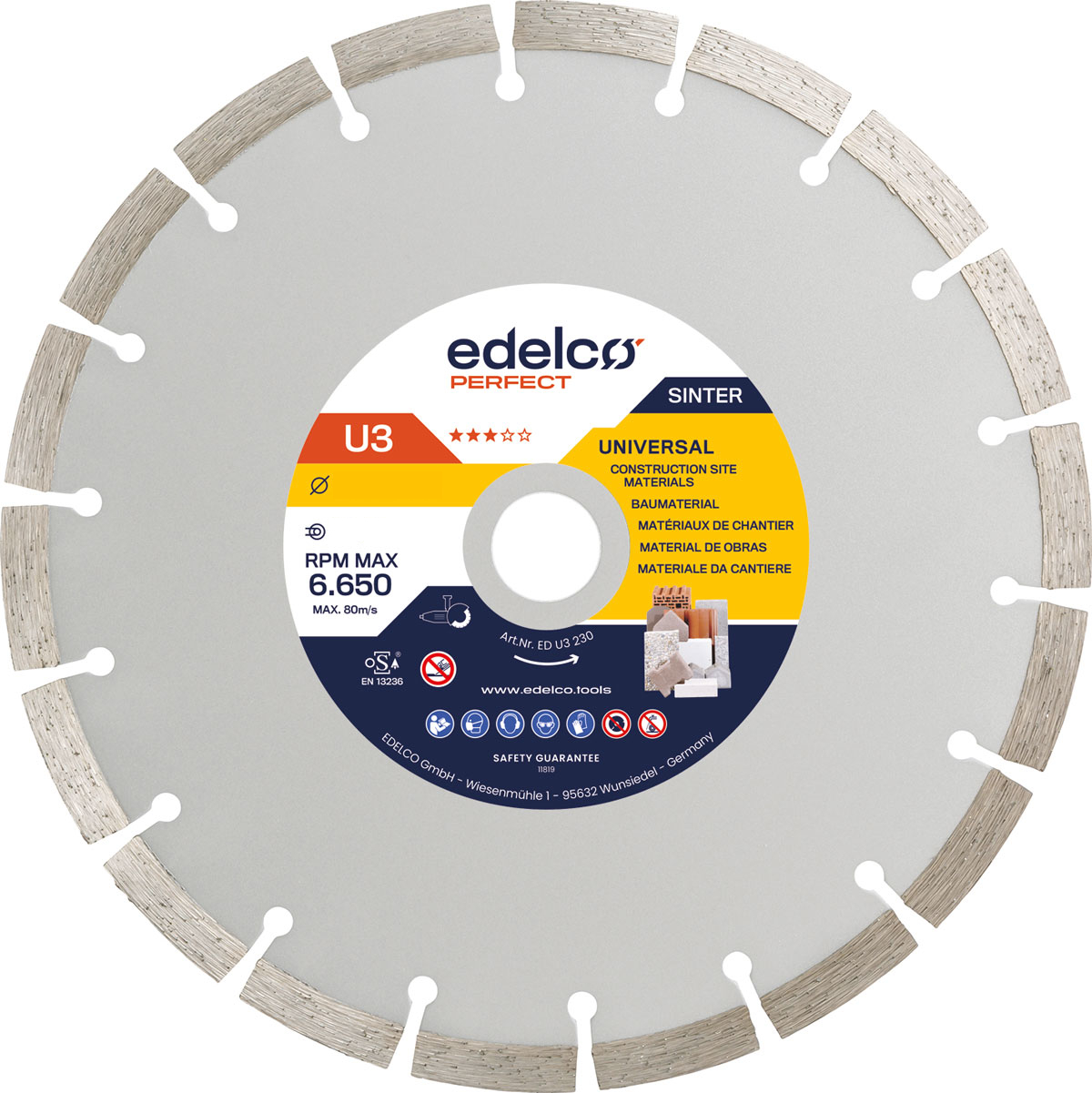 Disco de diamante universal de obra U3 (115x22 mm)