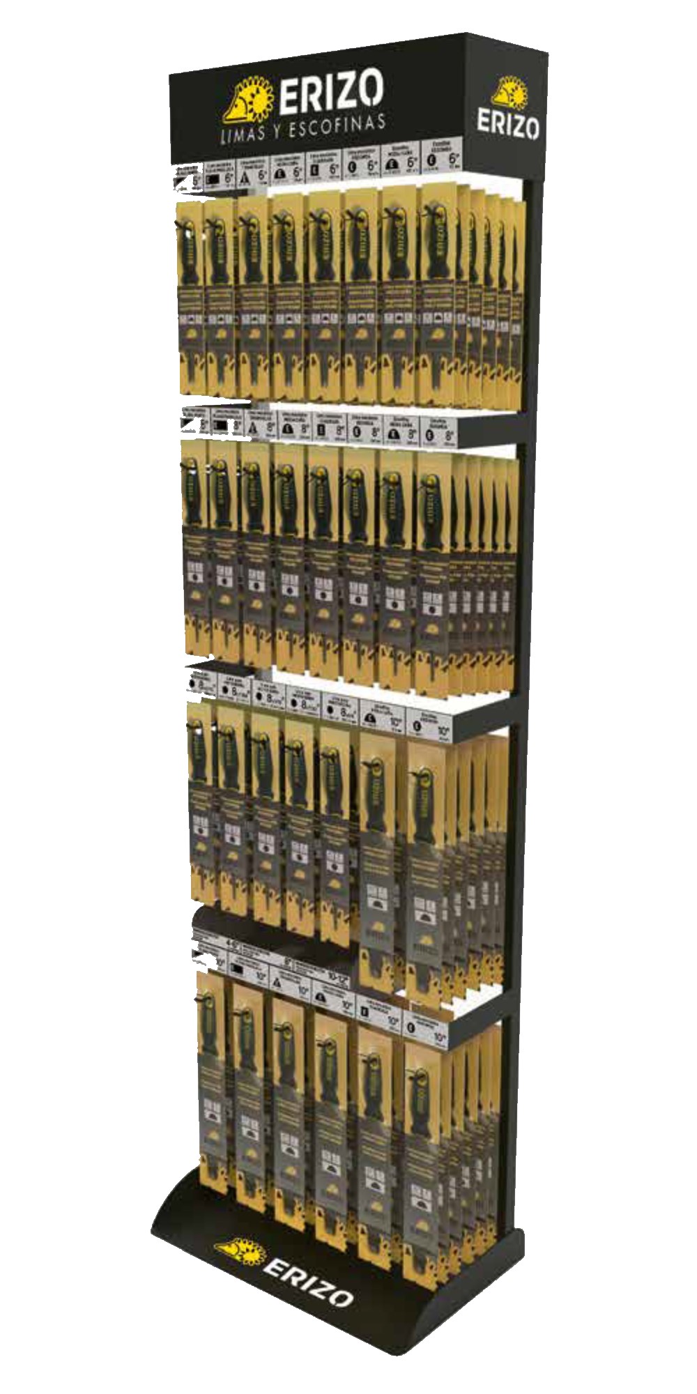 Expositor de suelo limas y escofinas con mango