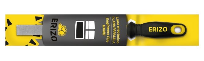 Lima de mecánico plana paralela basta de 6" con mango bimaterial y colgador