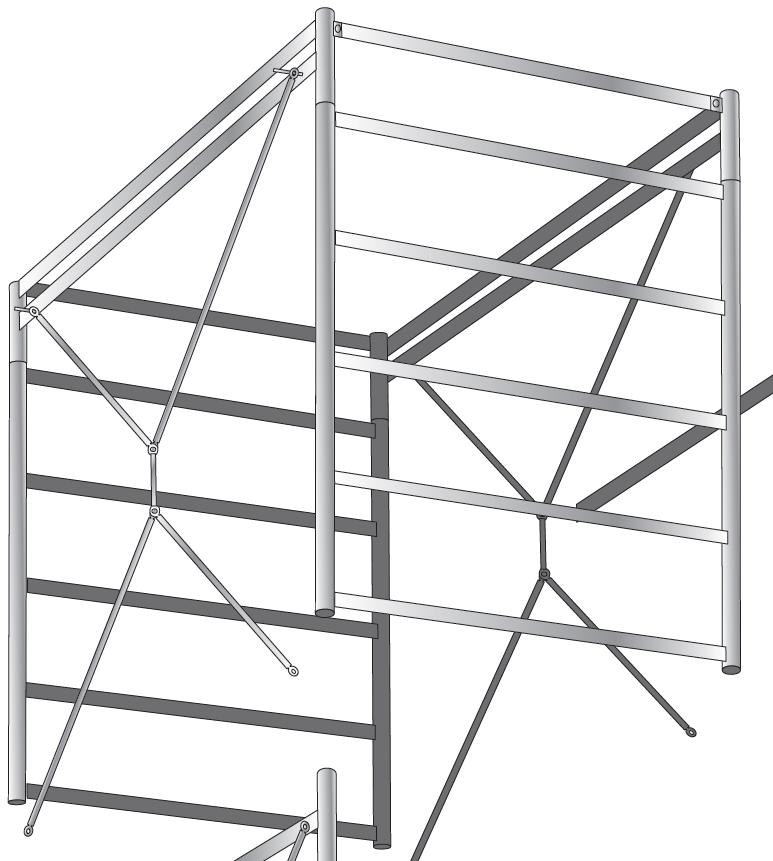 Extensión final de andamio de acero TR (1,5 m)