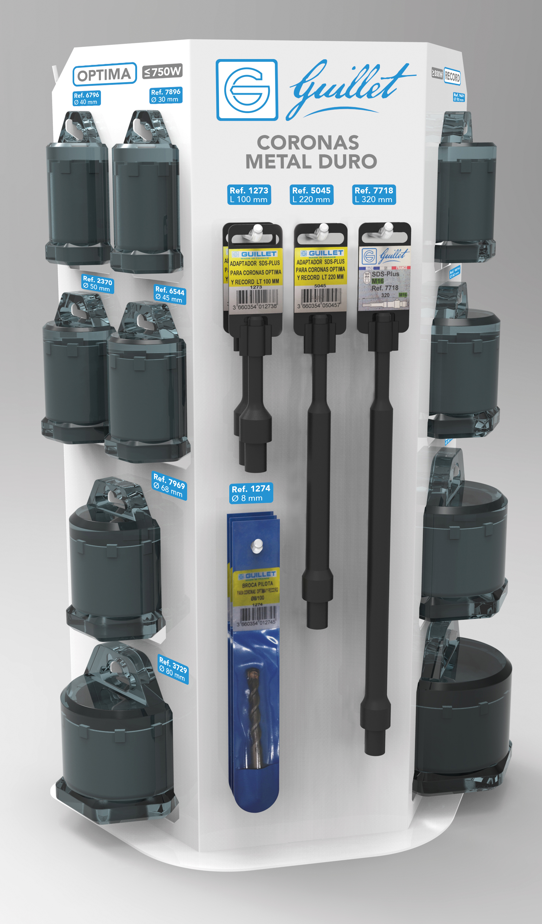 Expositor de sobremesa Coronas Optima-Record (17 piezas)