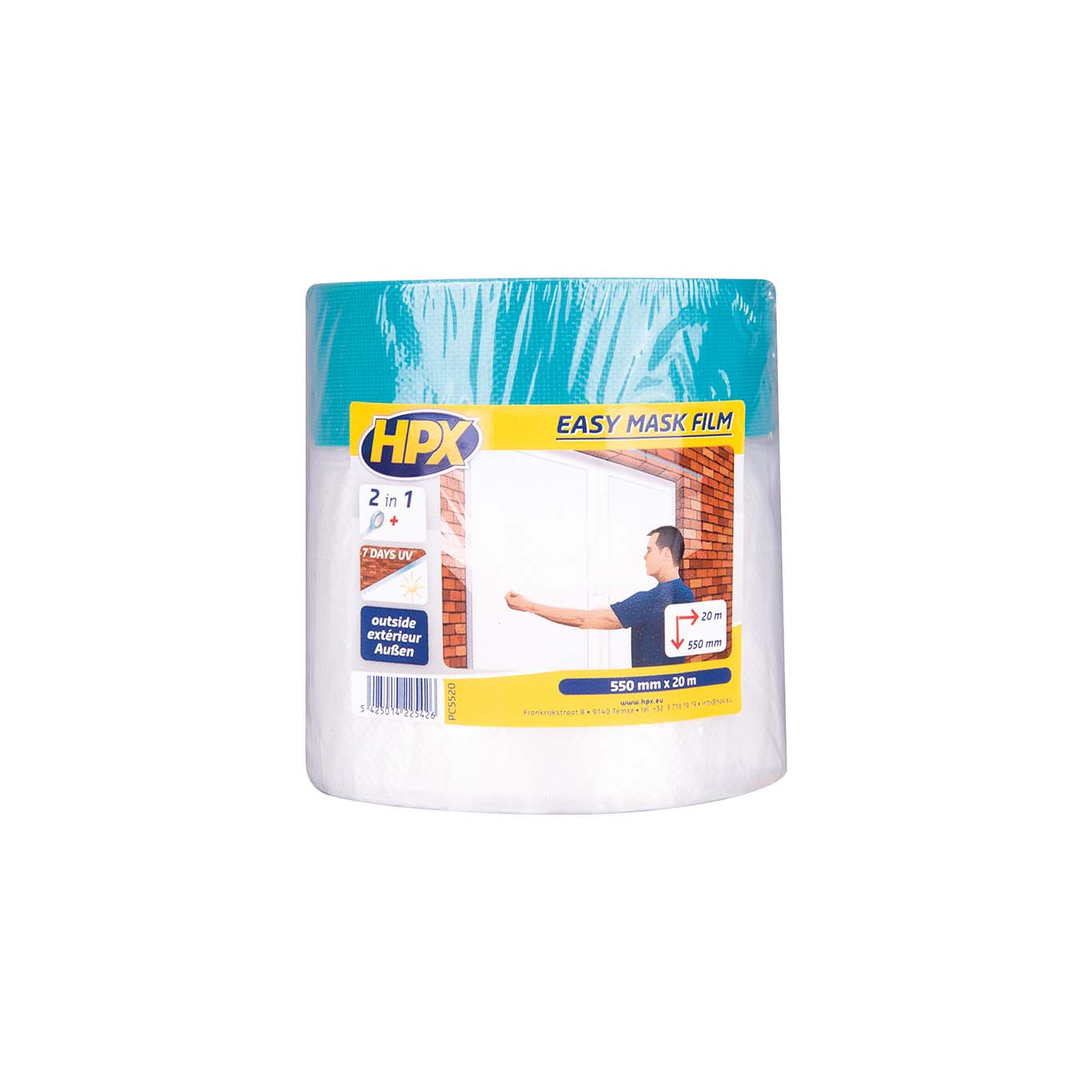 Film transparente con cinta de tela Easy Mask Outdoor (550mm x 20m)