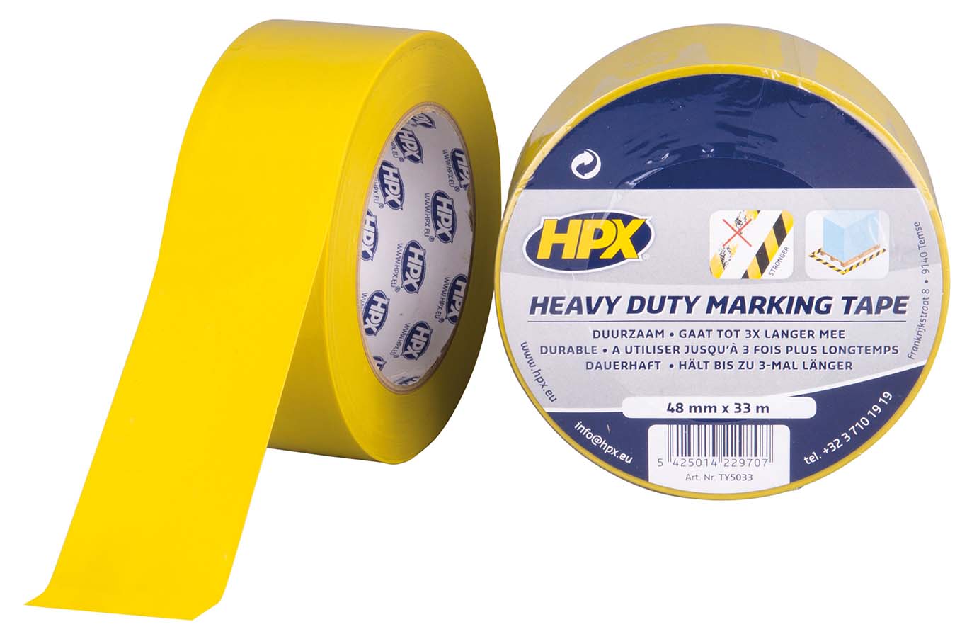 Cinta de marcaje Heavy Duty amarilla (48mm x 33m)