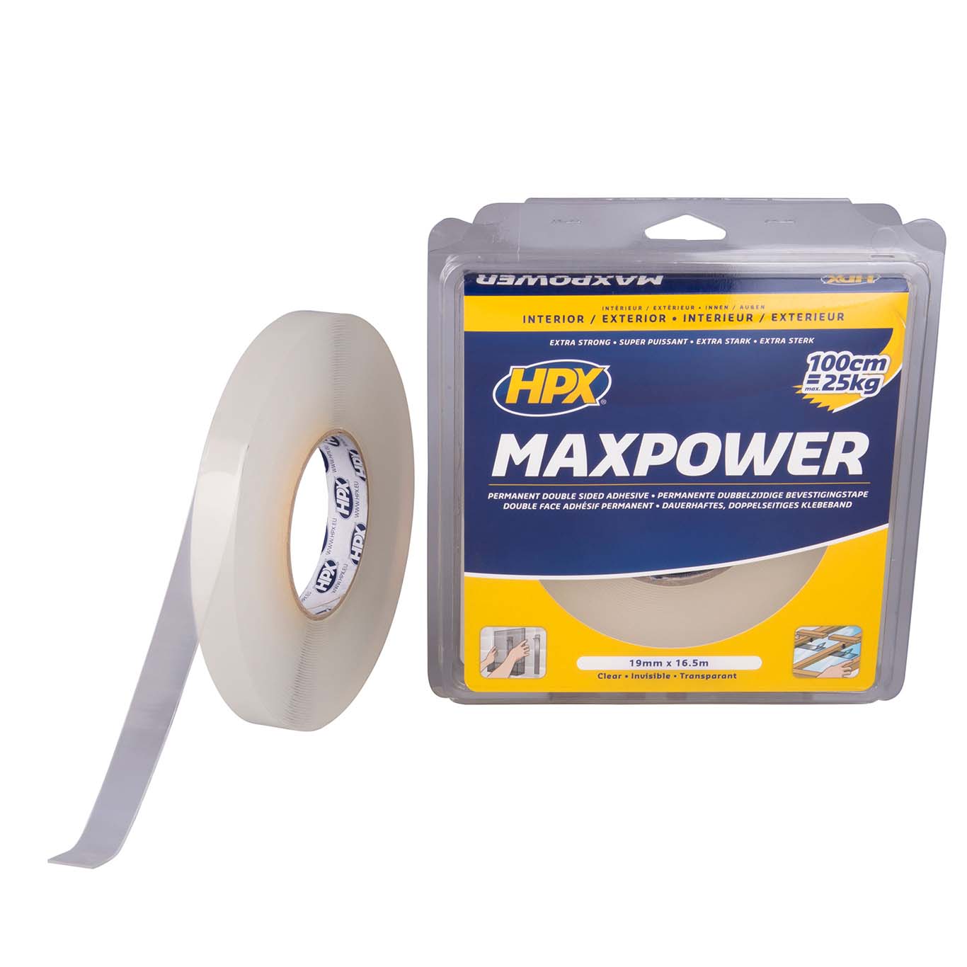 Cinta doble cara Max Power transparente