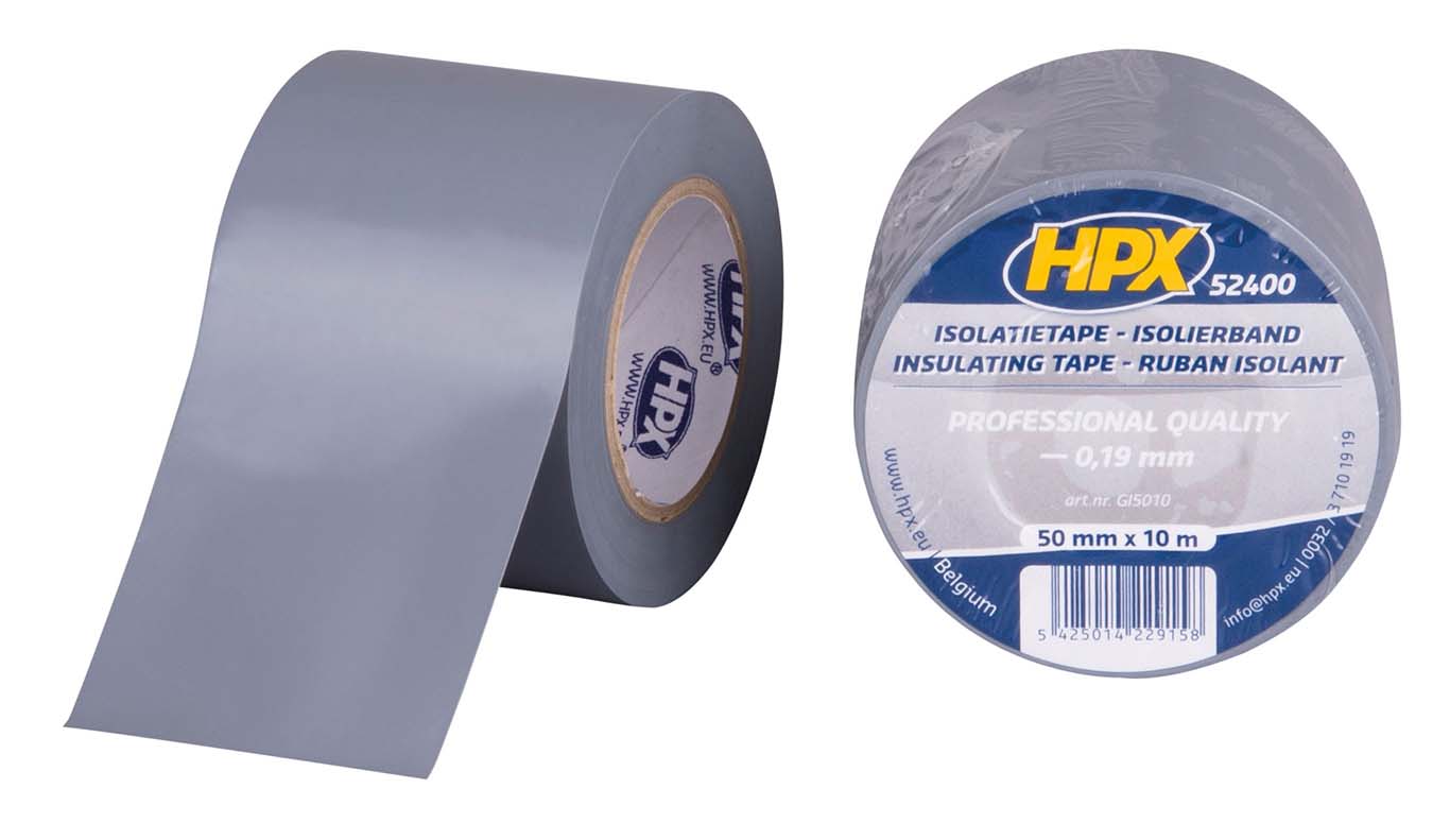 Cinta aislante ancha PVC 52400 Gris (50mm x 10m)