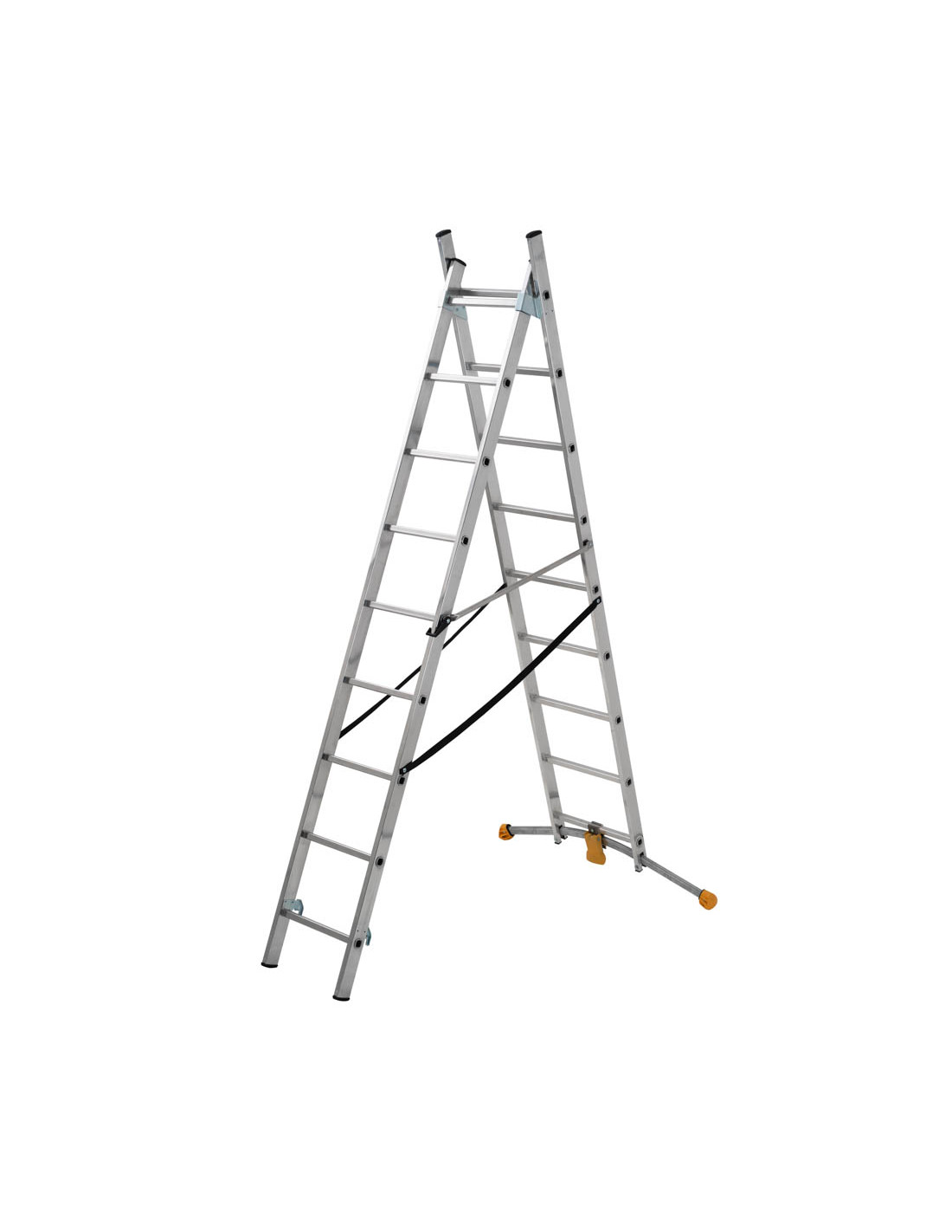 Escalera combinada de 2 tramos con estabilizador curvo HobbyLOT (2x9)