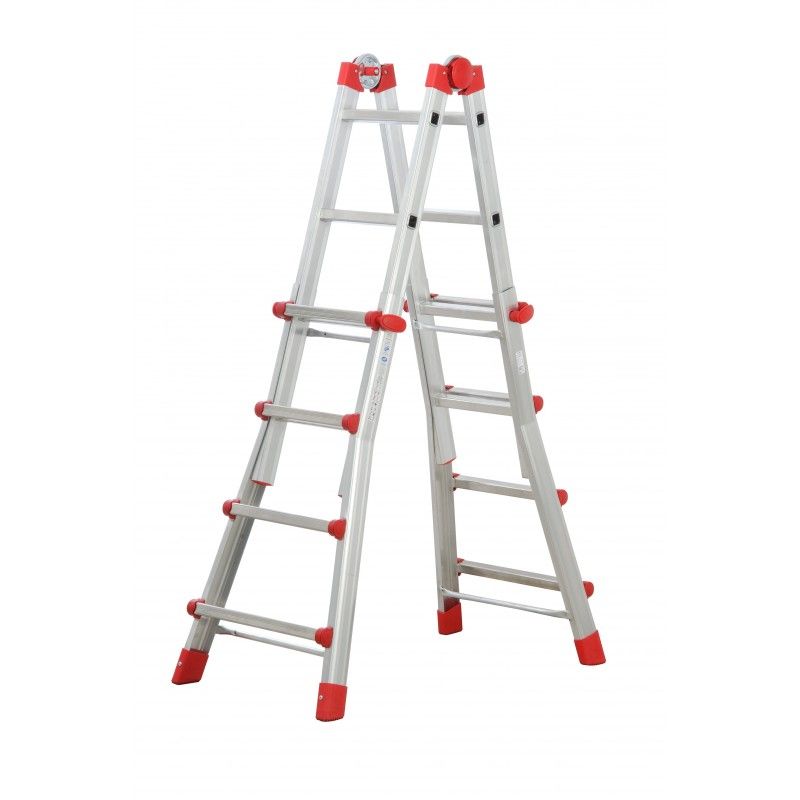 Escalera aluminio telescópica multiposición ProfiStep Multi con estabilizador (4+4 peldaños)