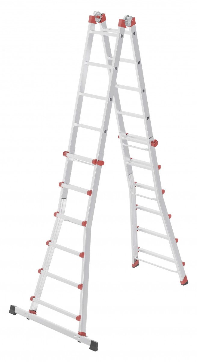 Escalera aluminio telescópica multiposición ProfiStep Multi con estabilizador (6+6 peldaños)