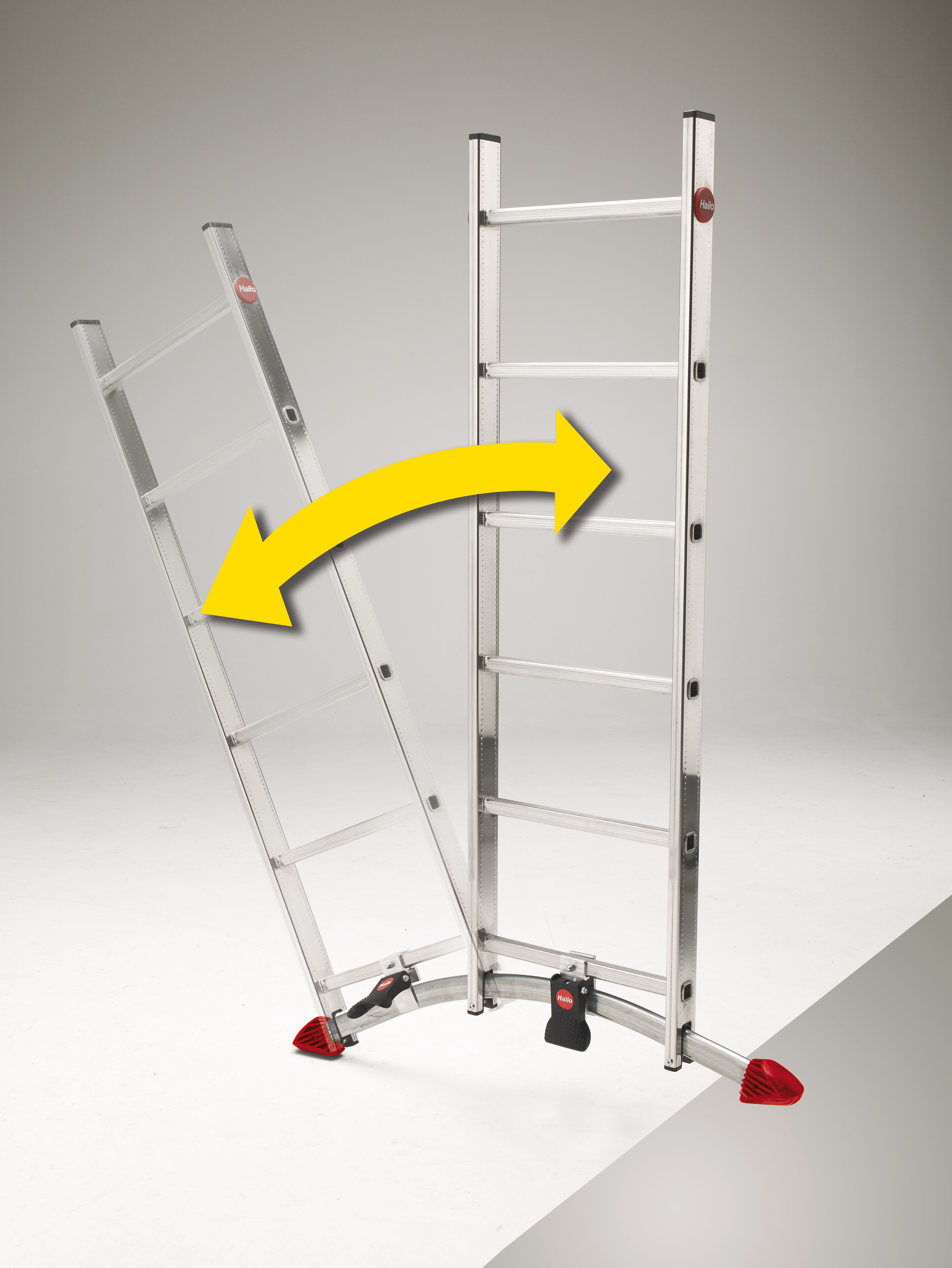 Escalera combinada de 3 tramos con estabilizador curvo ProfiLOT