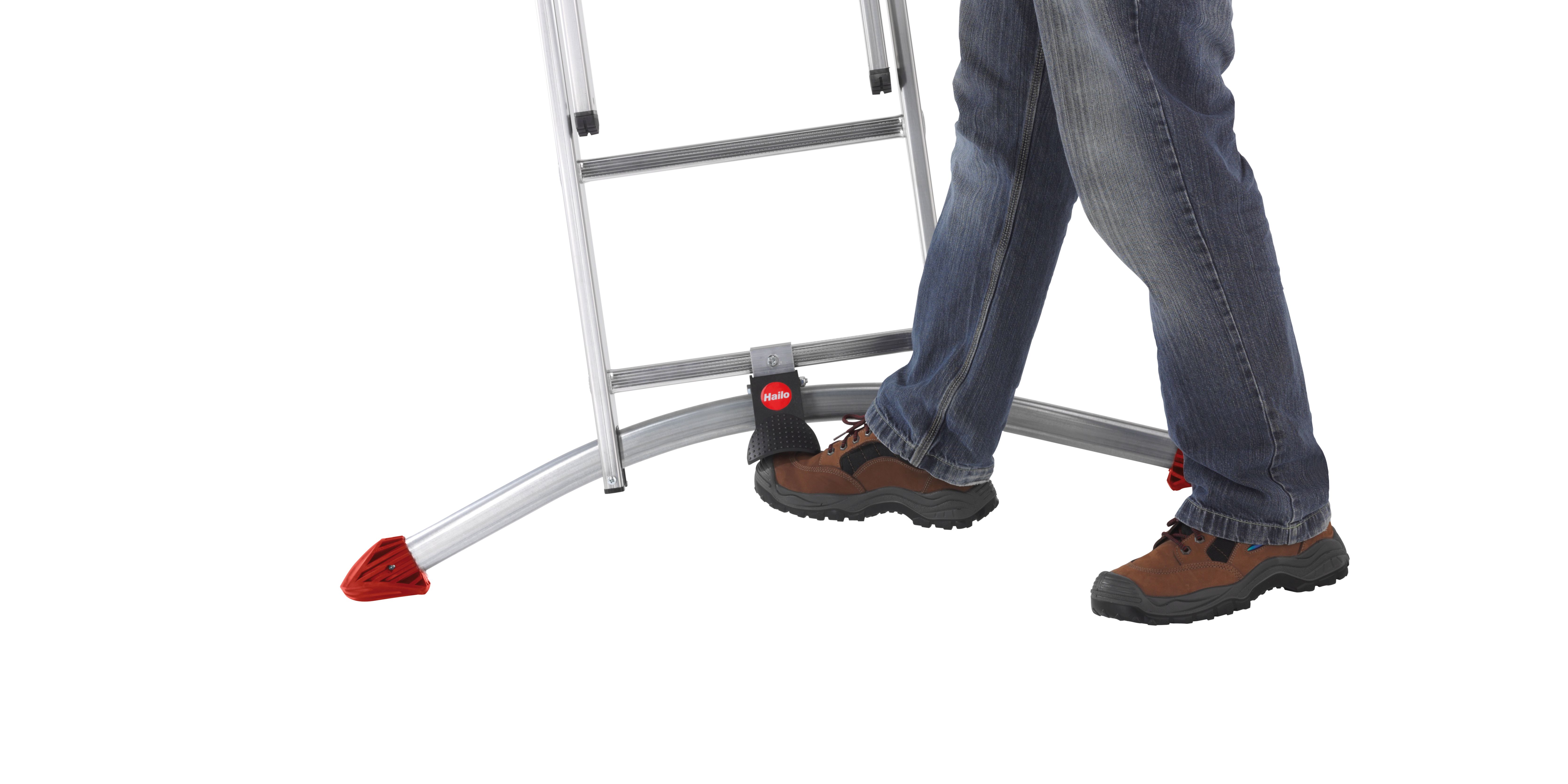 Escalera combinada de 3 tramos con estabilizador curvo ProfiLOT