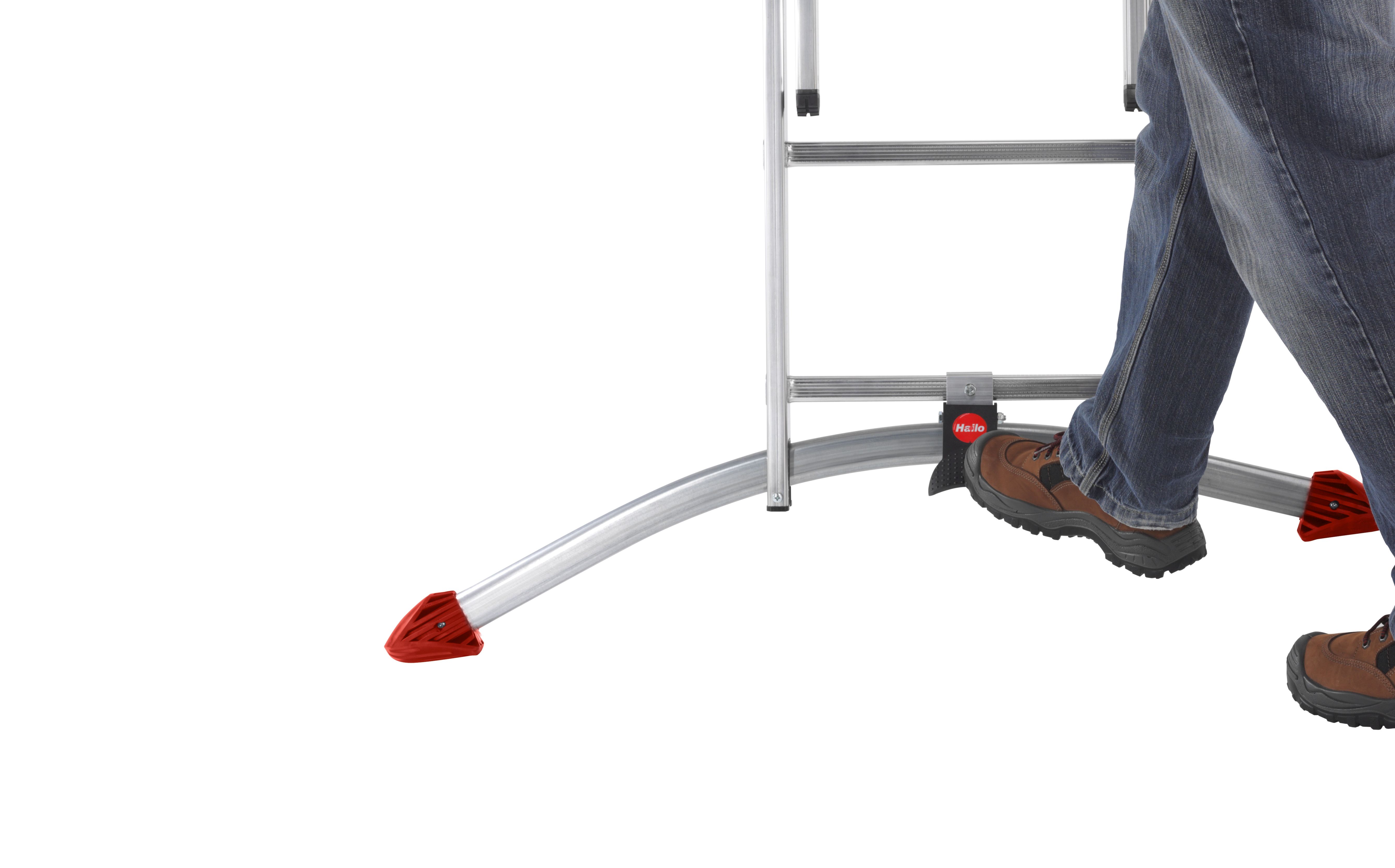 Escalera combinada de 3 tramos con estabilizador curvo ProfiLOT