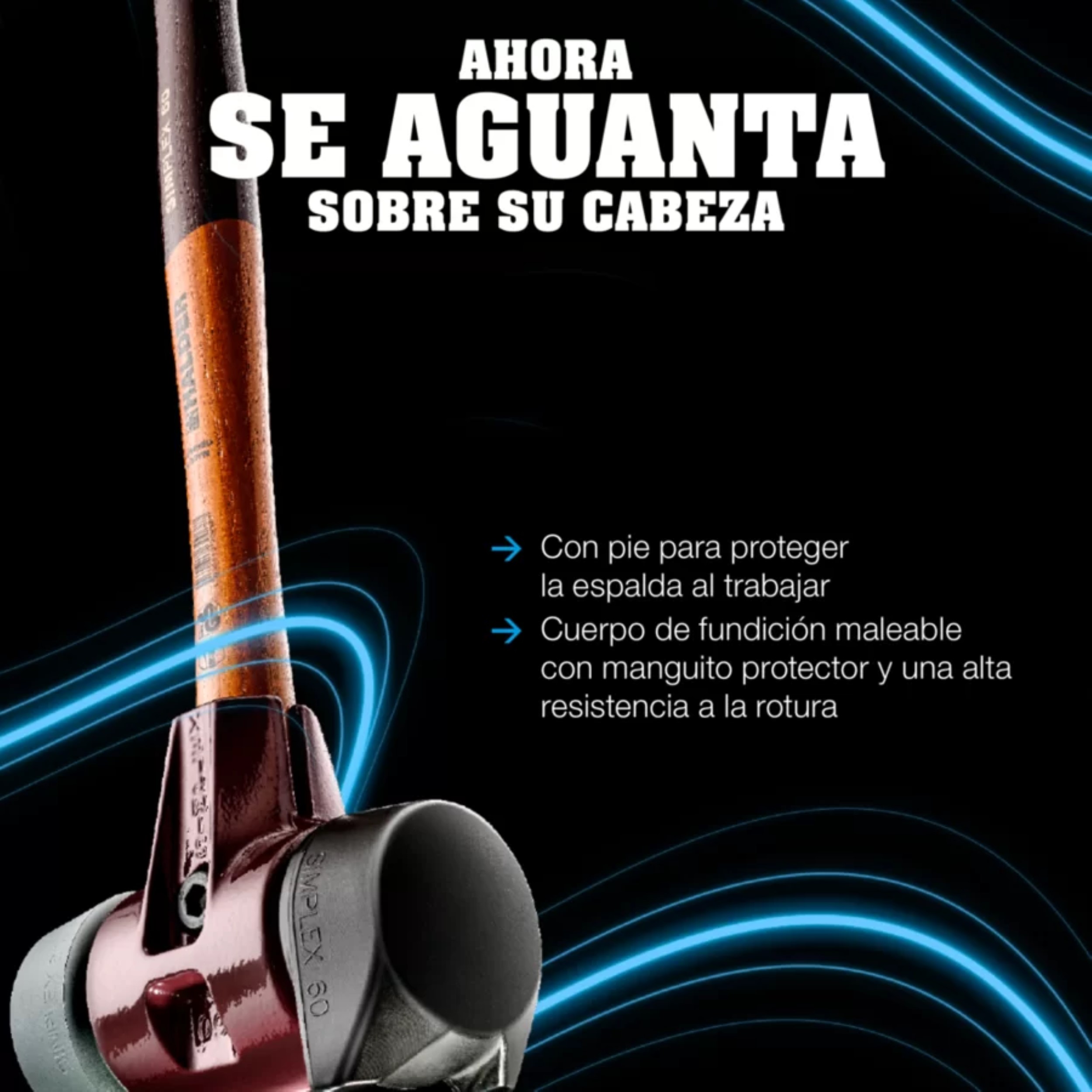 Maza de TPE azul + caucho con 