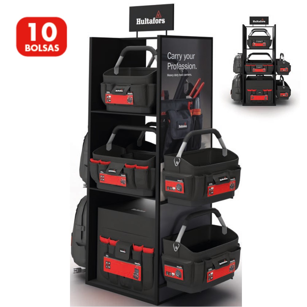 Expositor suelo bolsas portaherramientas