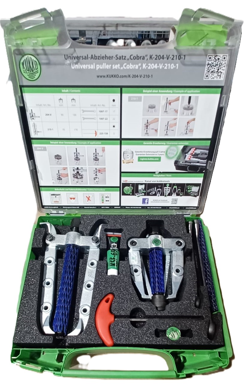 Juego extractor universal para rodamientos interiores y anillos con garras Cobra