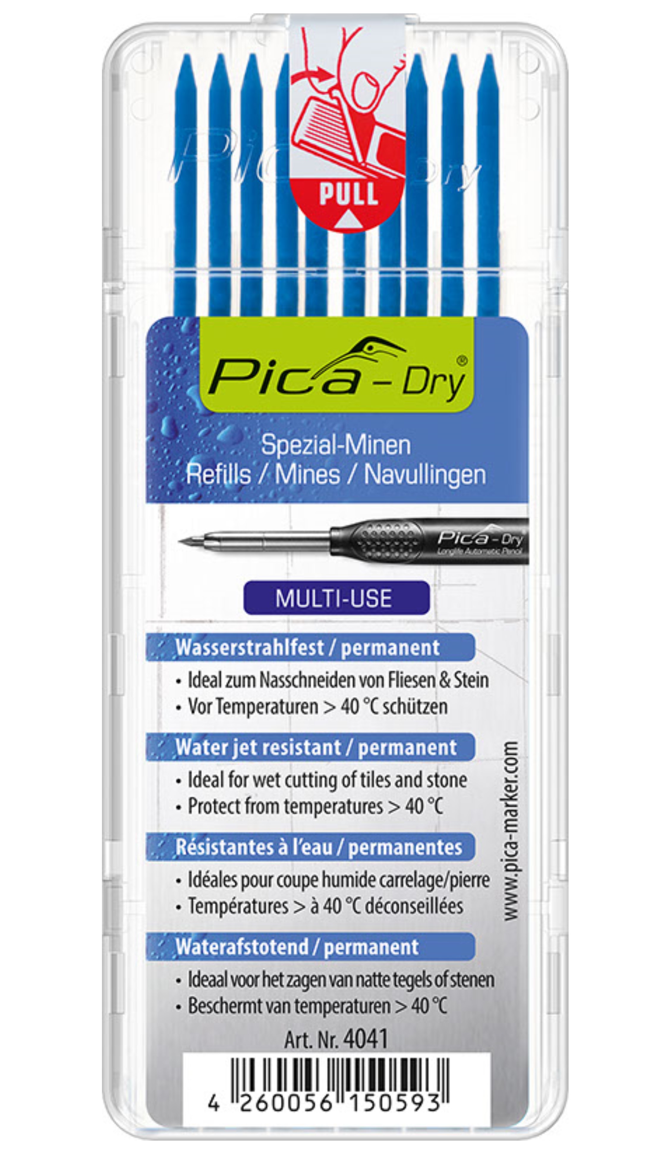 Estuche 10 minas Dry Azul