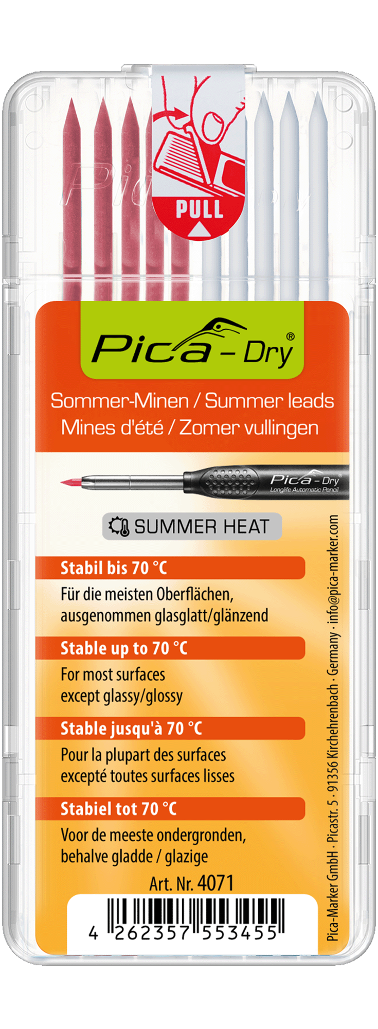 Estuche 10 Minas Dry Temperaturas hasta 70°C