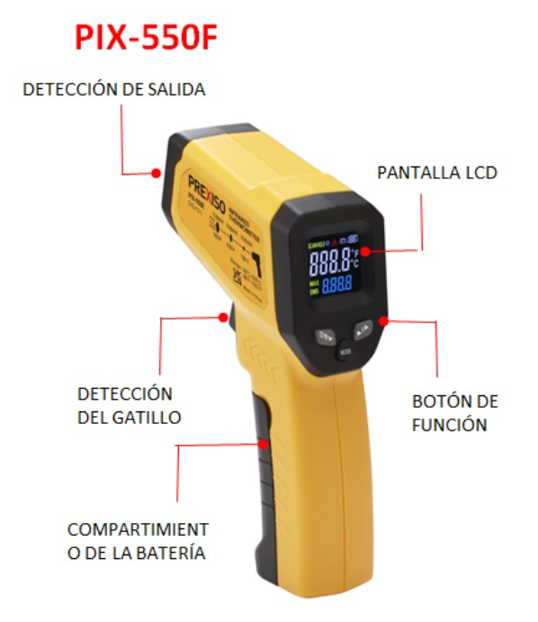 Prexiso Termómetro láser infrarrojo