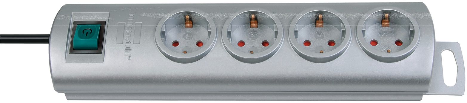 Base múltiple Primera-Line color plata (4 tomas)