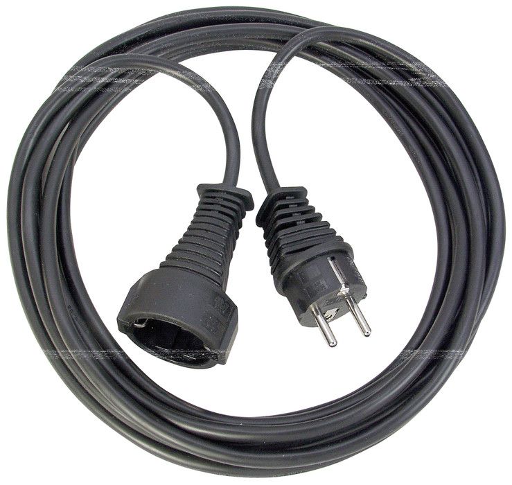 Alargador eléctrico IP20 H05VV-F3G1,5 de 25 m (Negro)