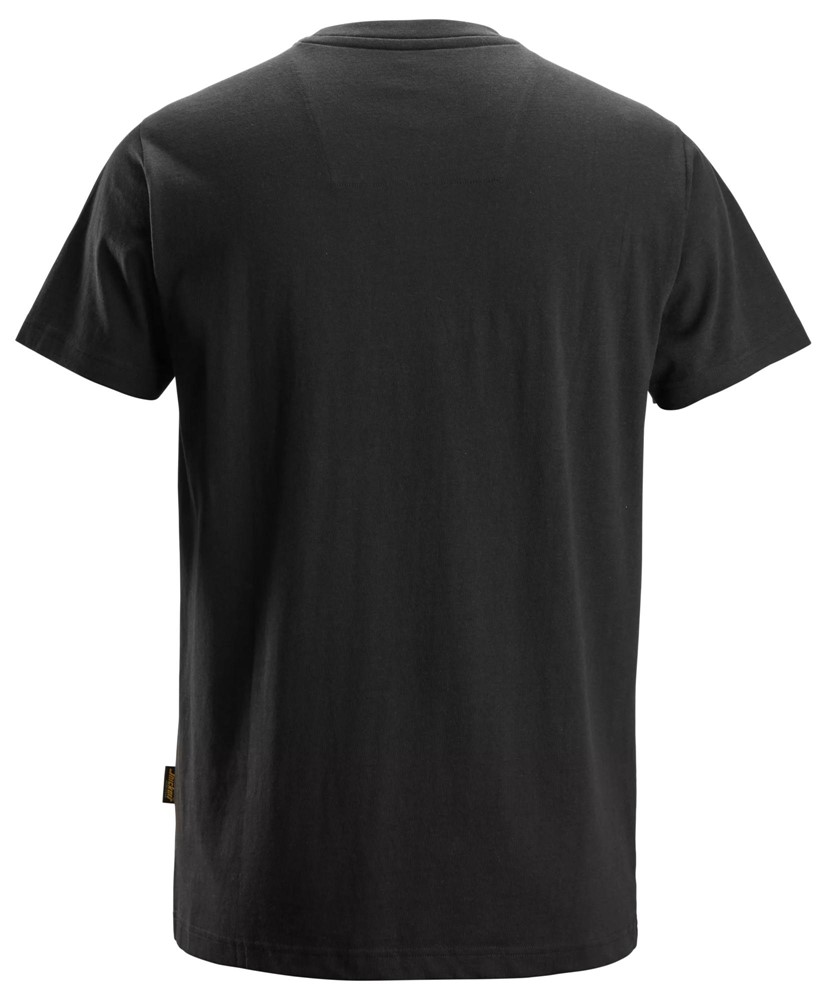 2586 Camiseta de manga corta algodón negra con logo frontal