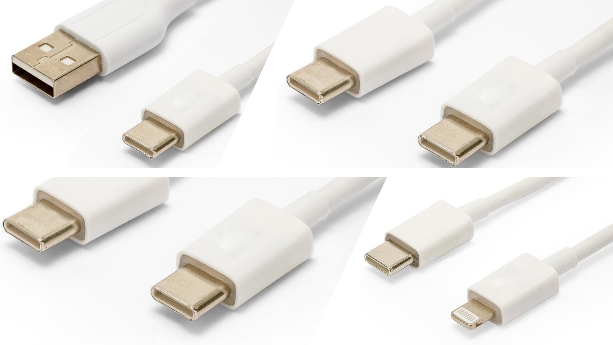 Cables de sincronización y carga USB blanco para dispositivos electrónicos
