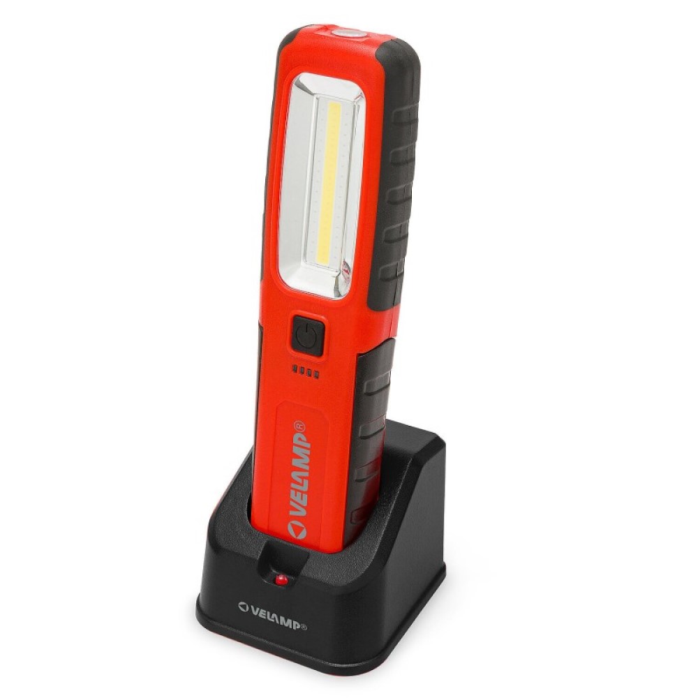 Luz de trabajo FONZIE 500 lúmenes con base de carga (LED + UV + linterna)