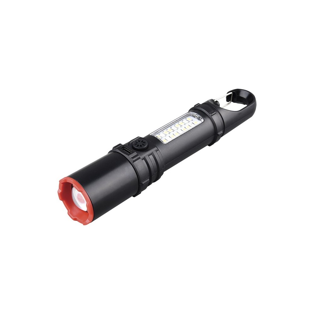 Linterna LED recargable 250 lm 3 W con zoom y luz lateral MAGNUM