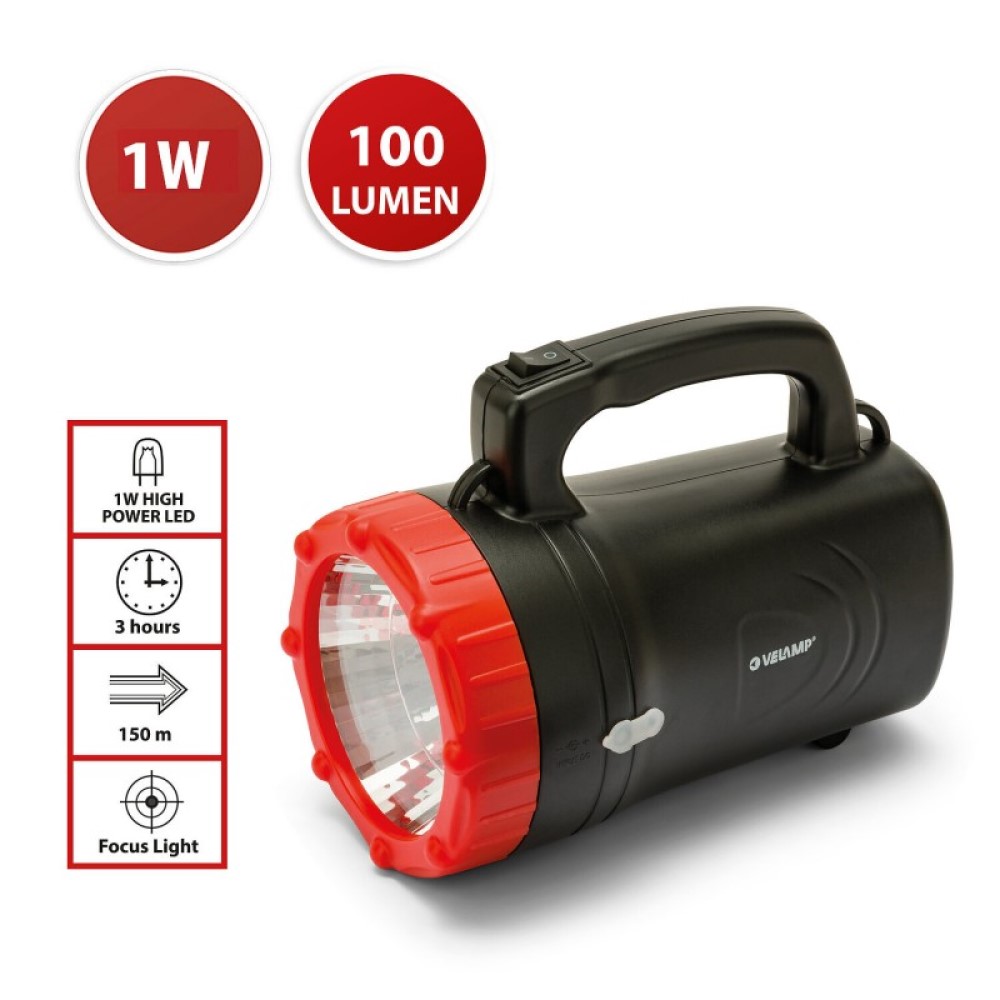 Linterna-foco recargable MARTY 1W/ 100lm IP43 con cable USB