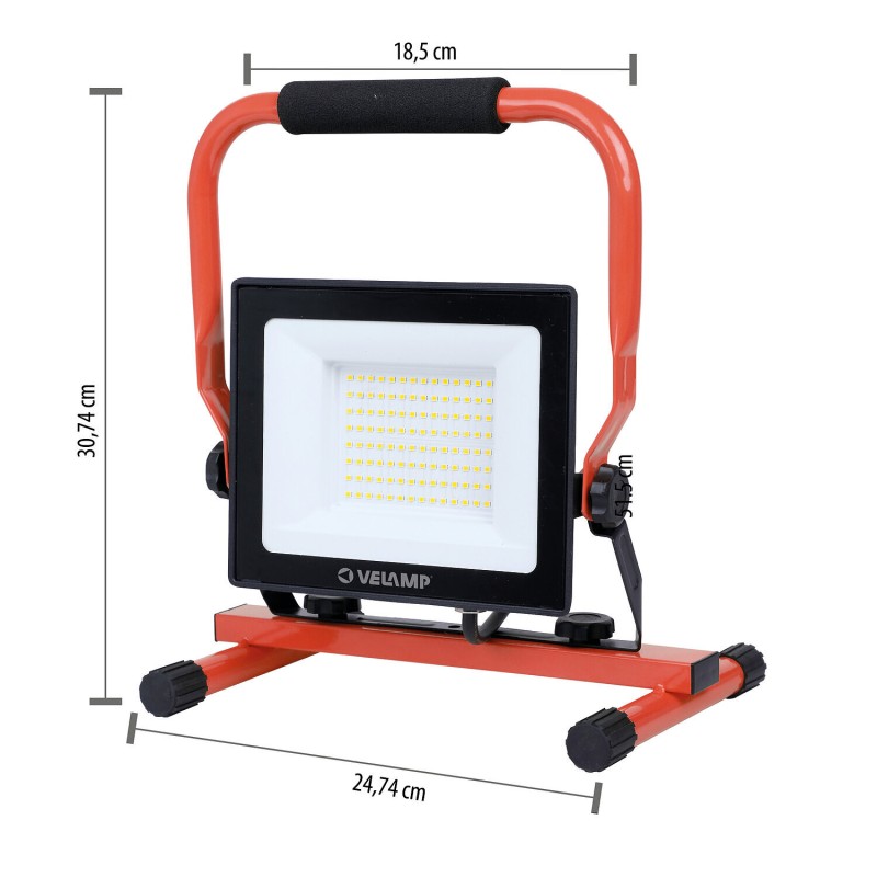 Luz de trabajo LED SMD WAINGRO 50W con soporte de tierra y cable de 2m IP65